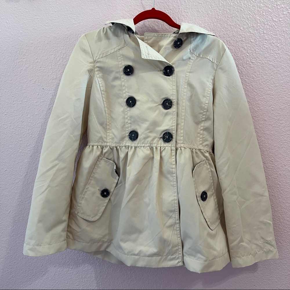 London Fog girls cream trench coat size small (7-8)